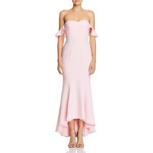 NWT LIKELY Sunset Off-the-Shoulder Formal Hi-Low Dress Size 14 in Soft Pink